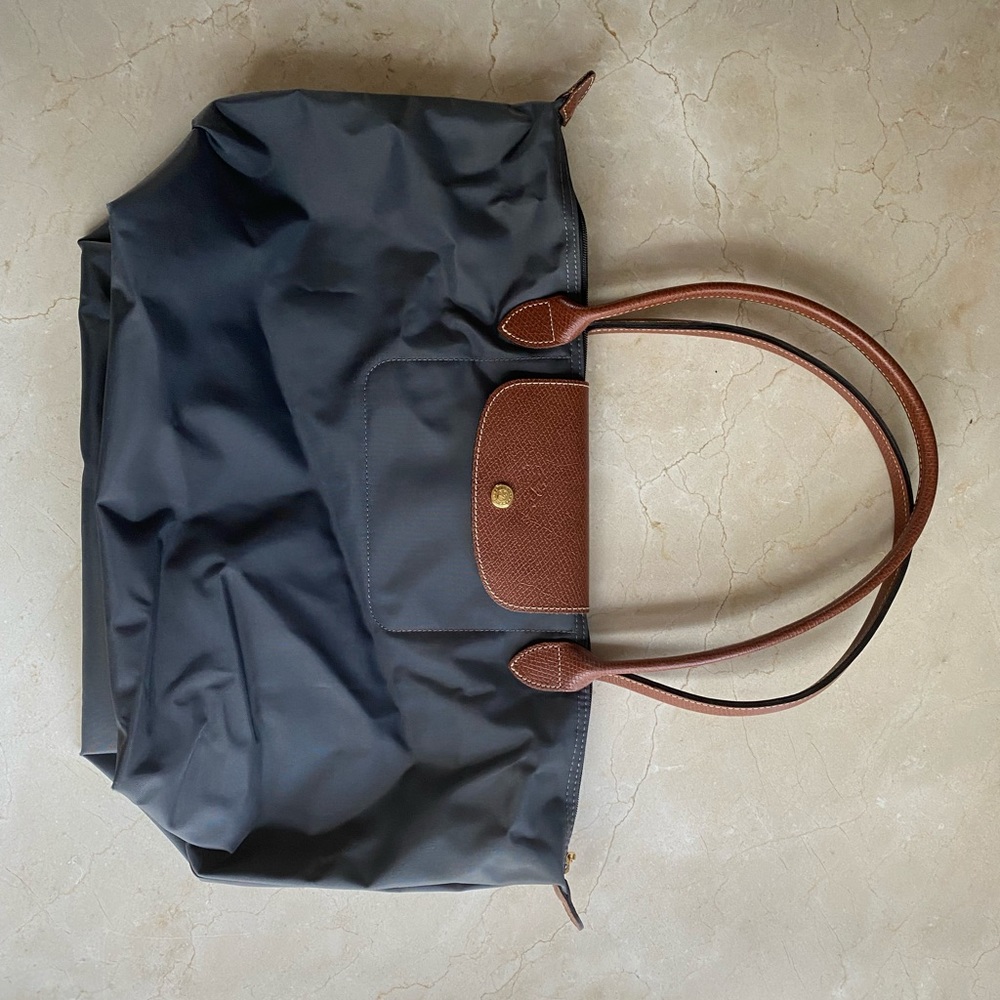 Longchamp La Pilage Large Shoulder Tote - Grey